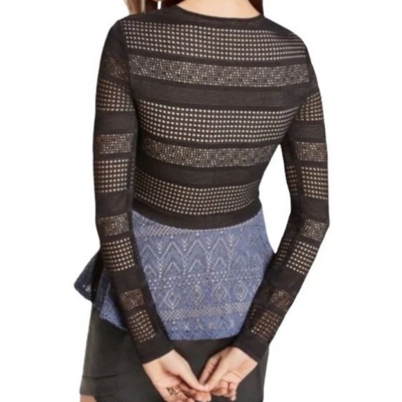 BCBGMaxAzria Peplum Mesh Top - Picture 3 of 5